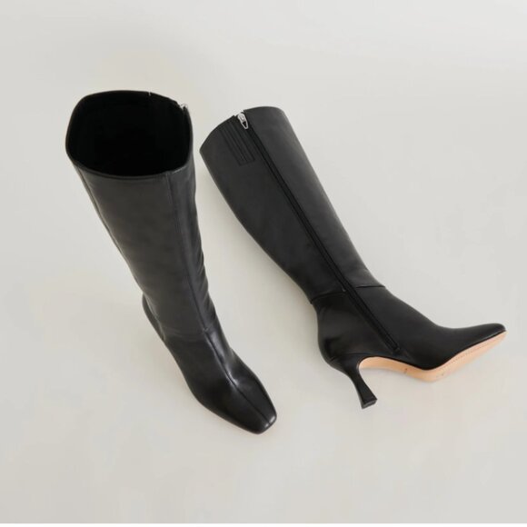 NEW DOLCE VITA Leather Gyra Wide Calf High Shaft Boots DARK OLIVE 925 6t3 - Picture 5 of 10